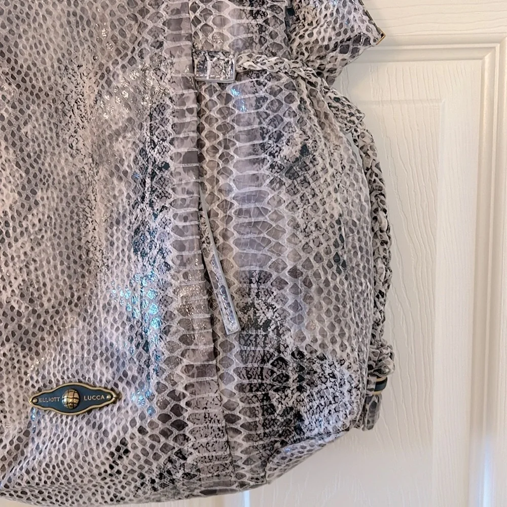 Elegant Elliott Lucca Sintra Snakeskin Pattern Leather Over The Shoulder Bag